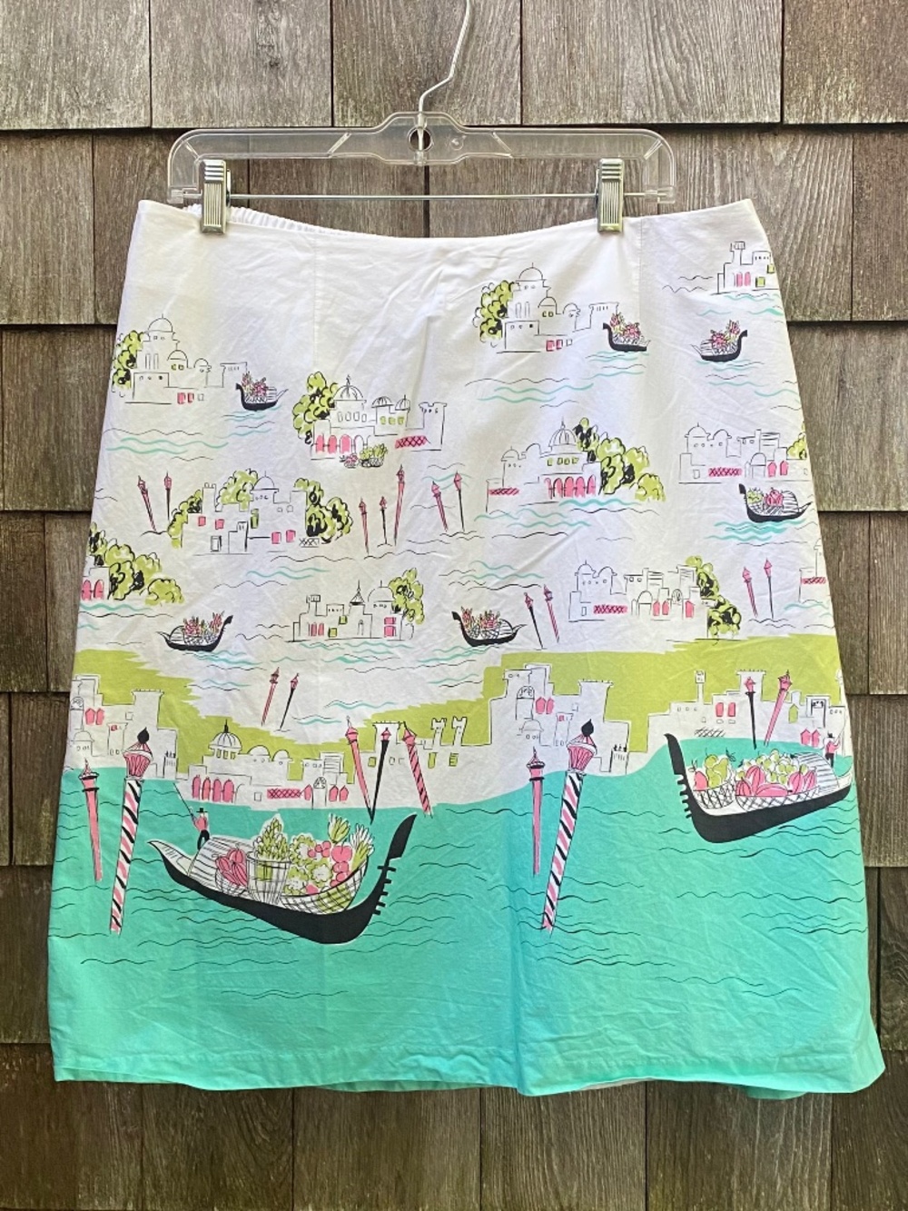 Artscapes Venice Gondola Print Skirt Plus Sz 1X
